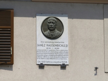 IMG 7877 Žalec-spominska plošča Janeza Hausenbichlerja, očeta savinjskega hmeljarstva